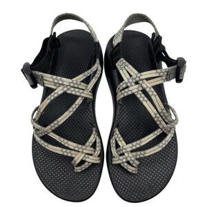 CHACO Z Cloud X2 Toe Loop Hiking Sandals‎ Cream/Gray Women's Size 9